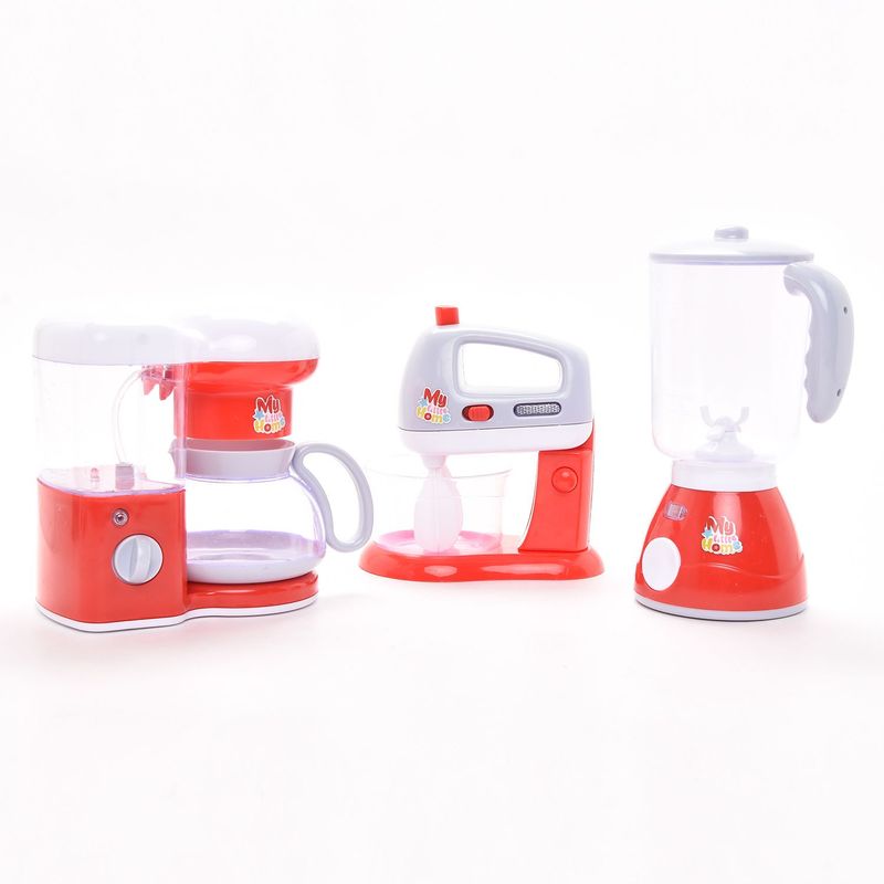  - Set para cafetería de juguete para niños. Incluye Cafetera, Batidora y Licuadora 