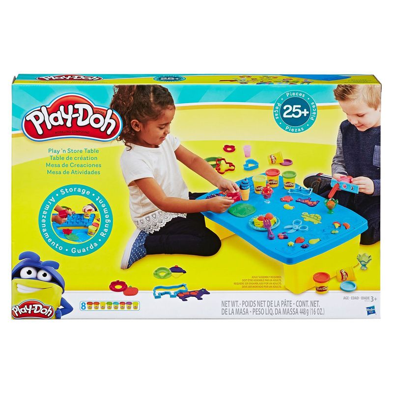 PLAY DOH - Tabla de Creación Play Doh, incluye ( Mesa +  25 accesorios  +  8 tarros plastilina) apartir de los 6 años