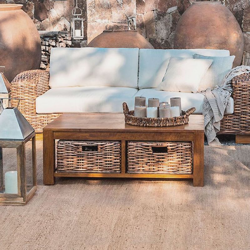 BASEMENT HOME - Mesa de Centro para Exterior en Madera, Kretes 122 x 69 x 41 cm - Mueble Basement Home  - 0% Interés a 3, 6 o 12 Cuotas Pagando con tu CMR Banco Falabella