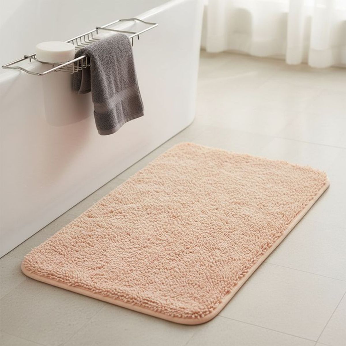BASEMENT HOME - Tapete de Baño 60 x 40 cm Memory Shaggy