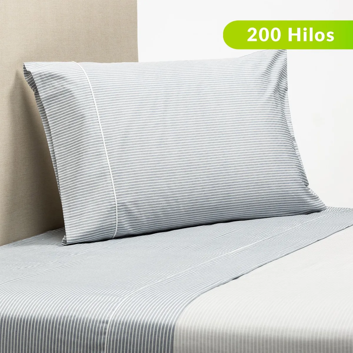 BASEMENT HOME - Juego de Sábanas Estampada de Algodón 250 Hilos Augusto Azul Basement Home 