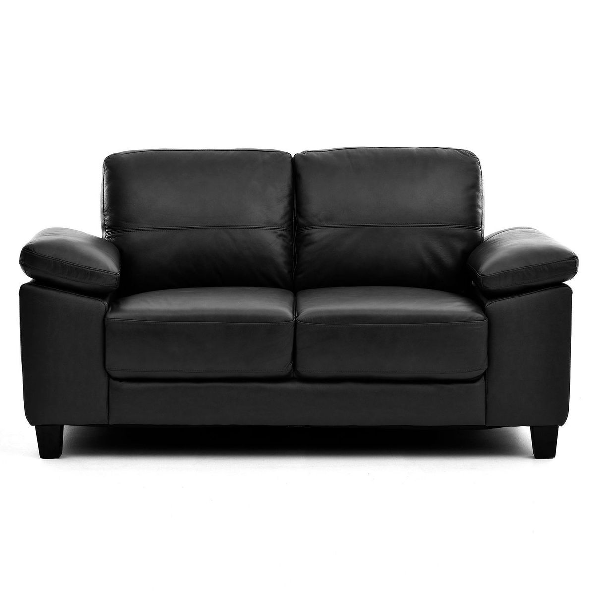 BASEMENT HOME - Sofá 2 Puestos de Cuero combinado, New Miller de 166 x 87 x 92 cm con Patas de Madera - Mueble Basement Home