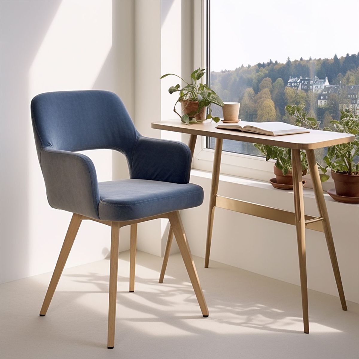 MICA - Poltrona de Sala Moderna en Tela CromWell Mica 78 x 56 x 56 cm -Promocion Mueble Silla Auxiliar