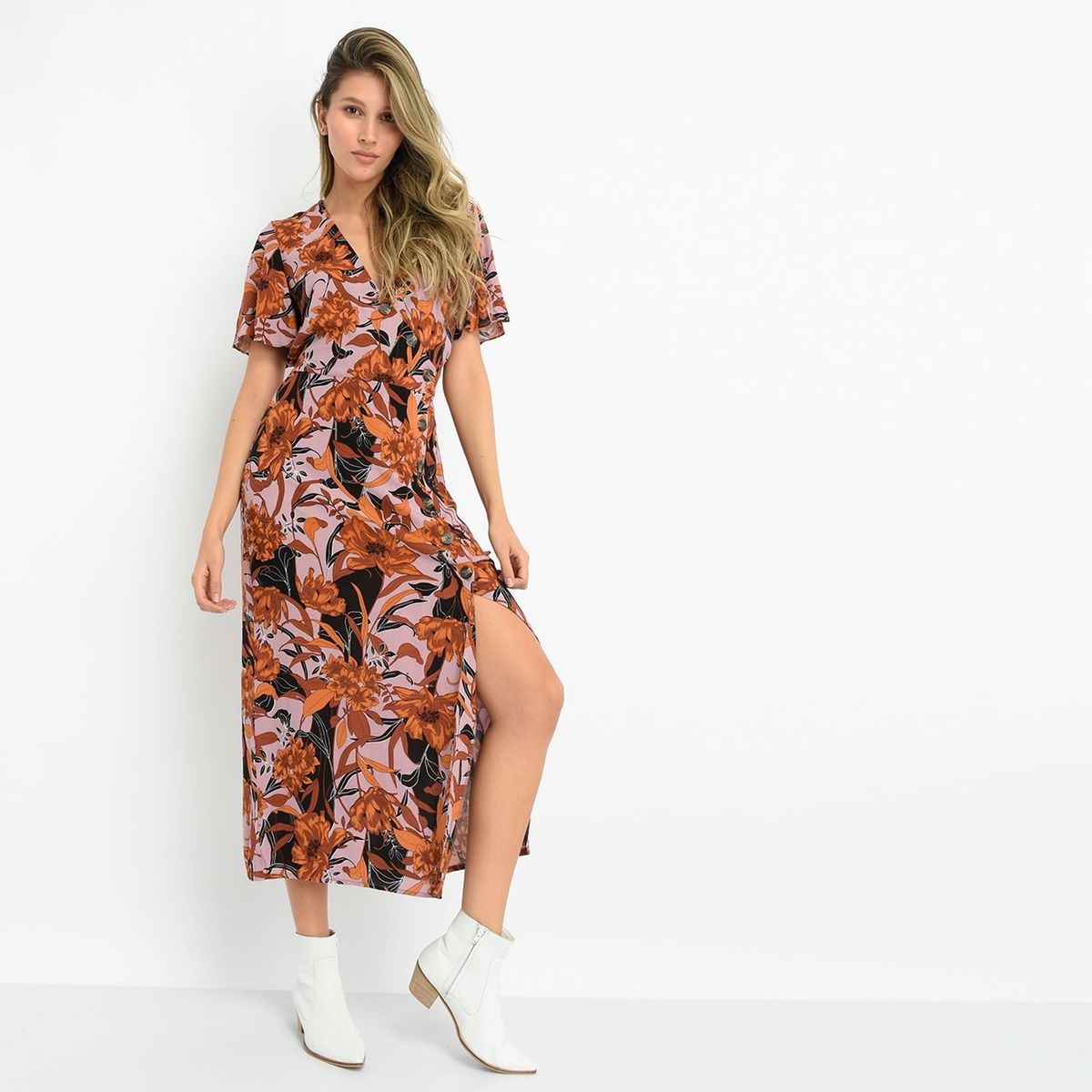 BASEMENT - Vestido Largo Botones 