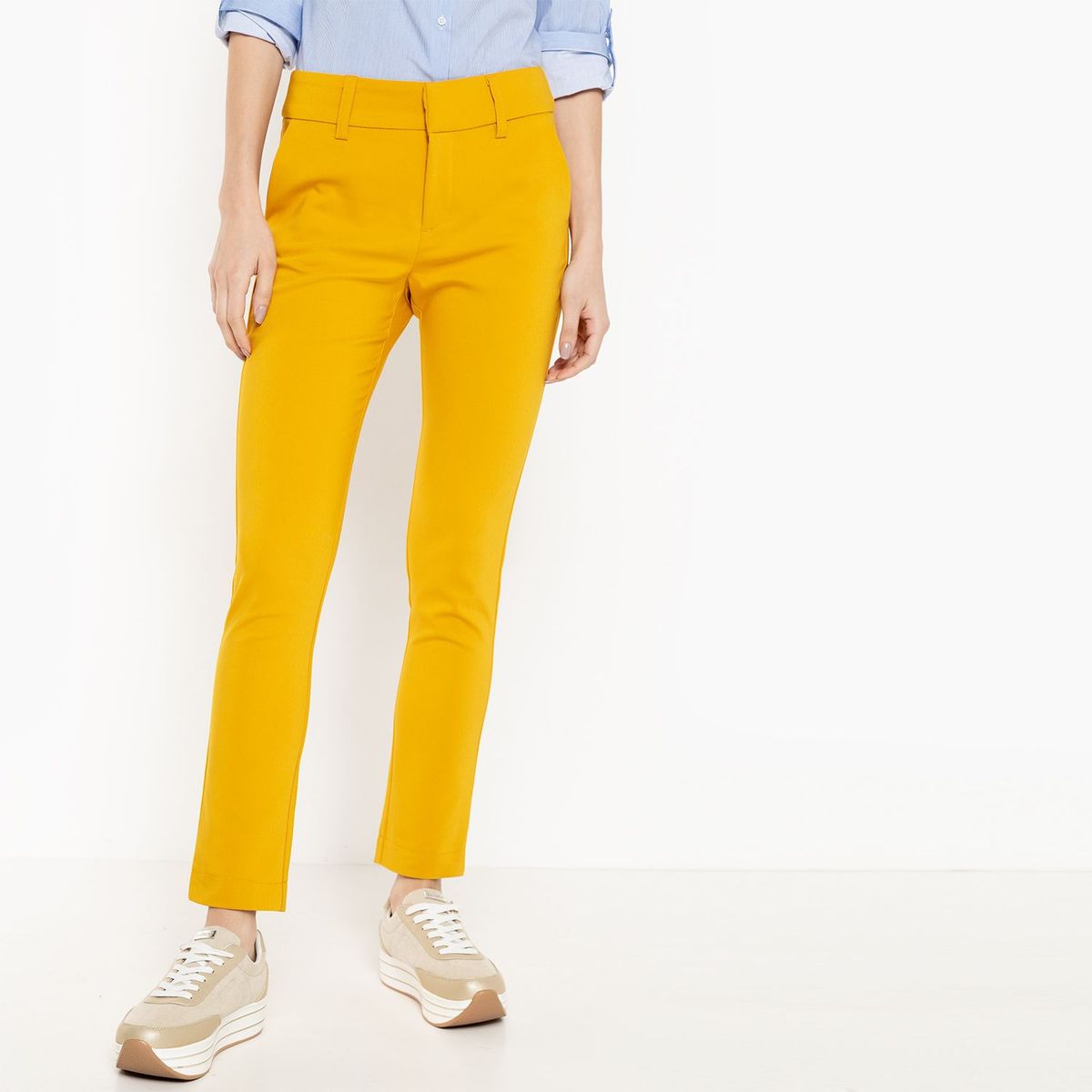 BASEMENT - Pantalón Algodón Mujer Recto Medio Basement