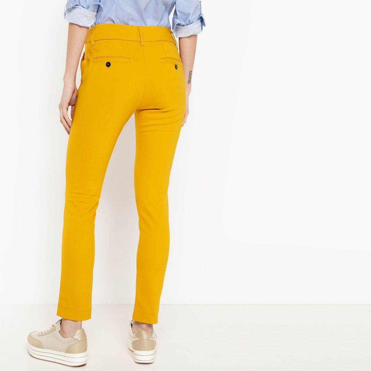 BASEMENT - Pantalón Algodón Mujer Recto Medio Basement