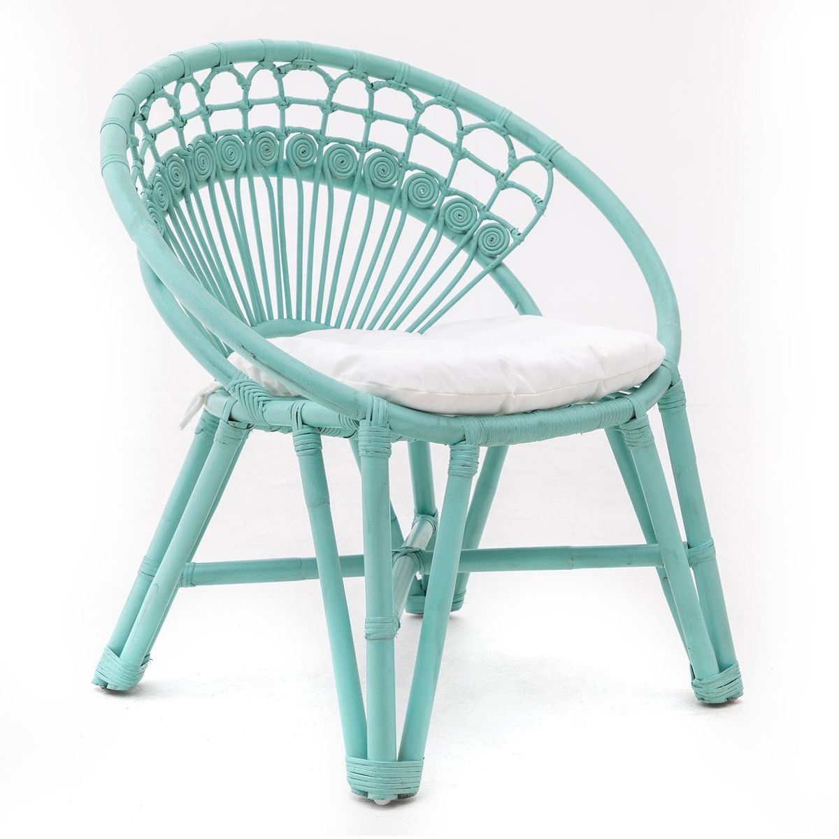 MICA - Silla de Exterior y Terraza Moderna en Tela Santa Marta 65 x 83 cm Blanco Mica 