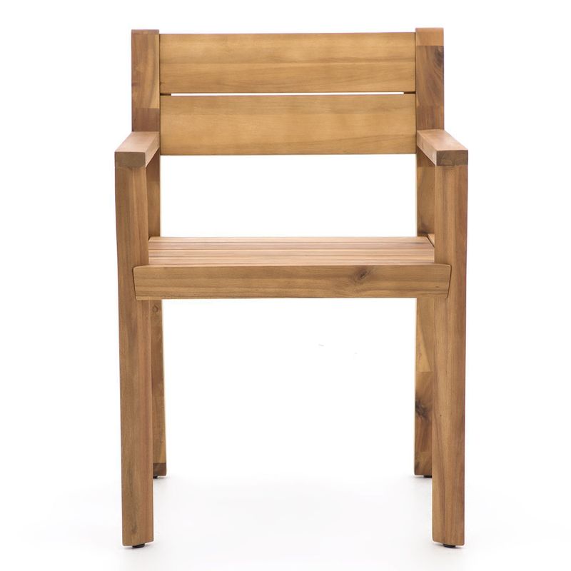 BASEMENT HOME - Silla de Comedor de Exterior y Terraza Moderna en Madera Acacia Porto Mink 56 x 80 x 45 cm  Basement Home 