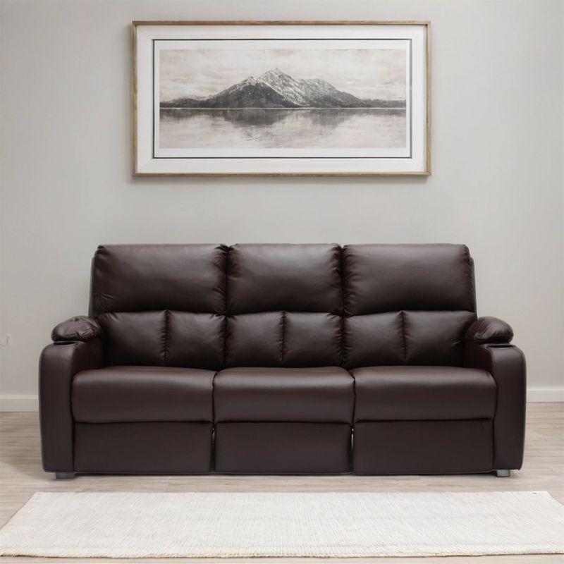 MICA - Silla Reclinable 3 Puestos en Cuerina con Porta Vasos Rest 195 x 98 x 94 cm Mica - 0% Interés a 3, 6 o 12 Cuotas Pagando con tu CMR Banco Falabella