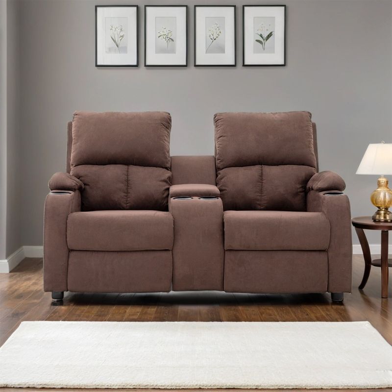 MICA - Silla Reclinable 2 Puestos en Microfibra con Porta Vasos 154 x 98 x 94 cm Mica - 0% Interés a 3, 6 o 12 Cuotas Pagando con tu CMR Banco Falabella