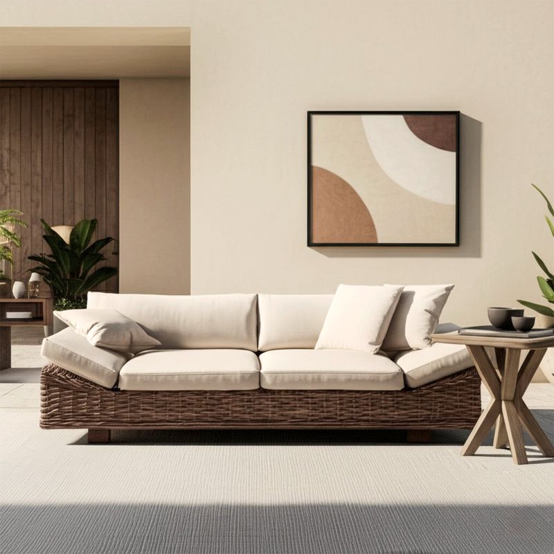 BASEMENT HOME - Sofá de Exterior  2 Puestos en Ratán 120 x 92.5 x 116 cm Kretes - Mueble Basement Home - 0% Interés a 3, 6 o 12 Cuotas Pagando con tu CMR Banco Falabella