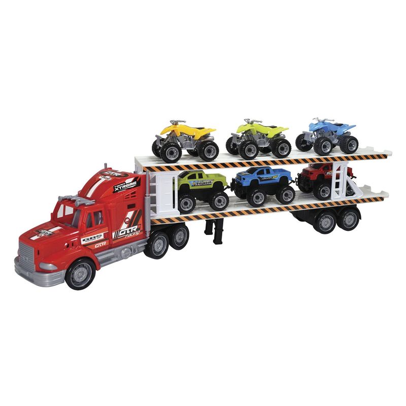 POWCO - Camión Transportador Fricción + 6 Vehículos