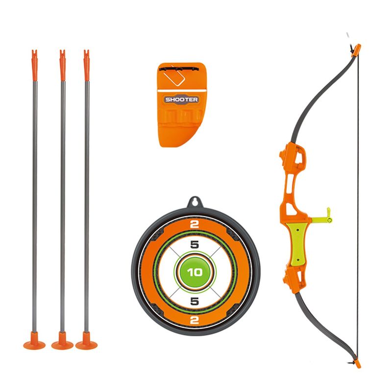  - Kit de arco y flechas de juguete, incluye ( Arco + 3 flechas + tiro al blanco + porta flechas) a partir de los 5 años