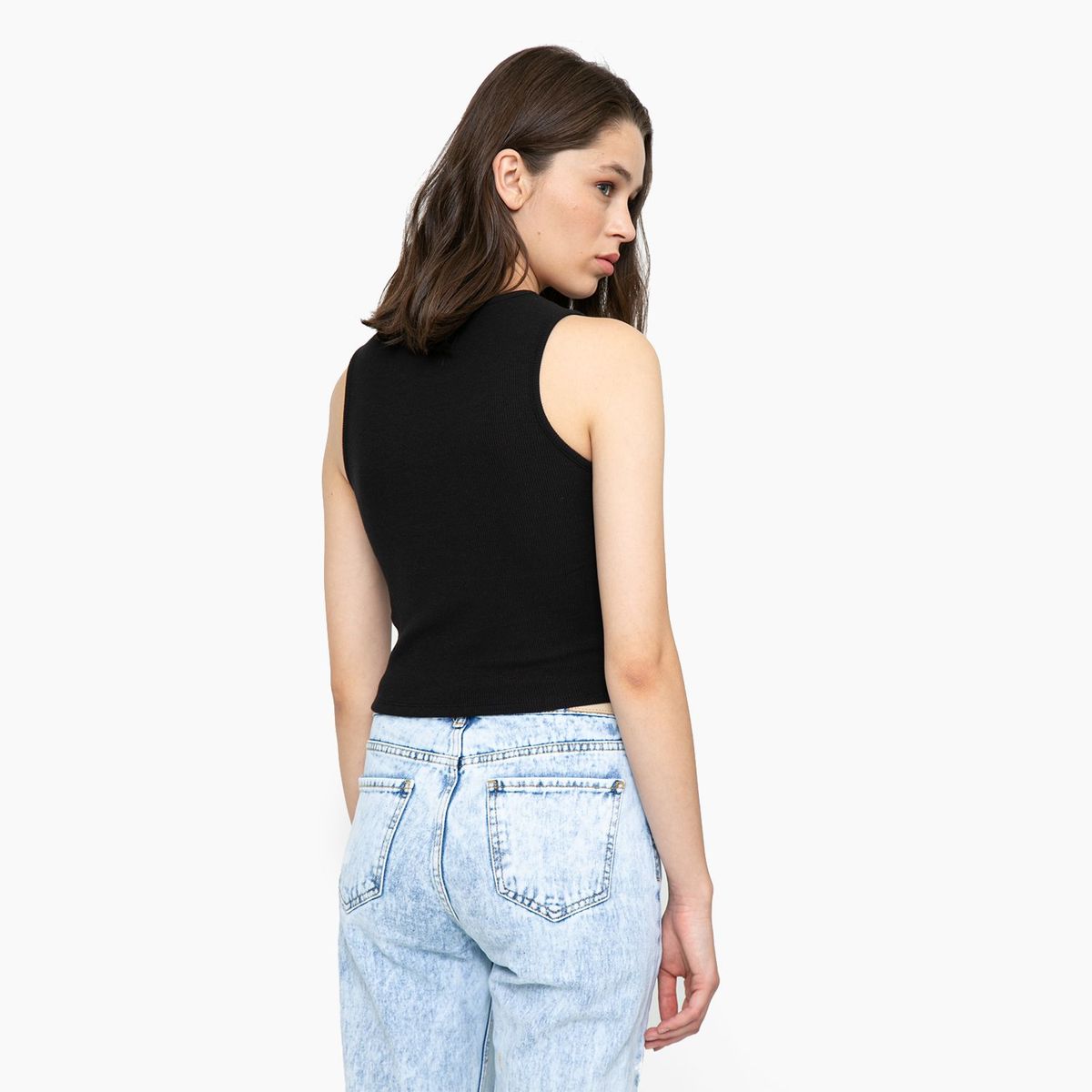 SYBILLA - Crop Top  Mujer Sin Mangas Sybilla