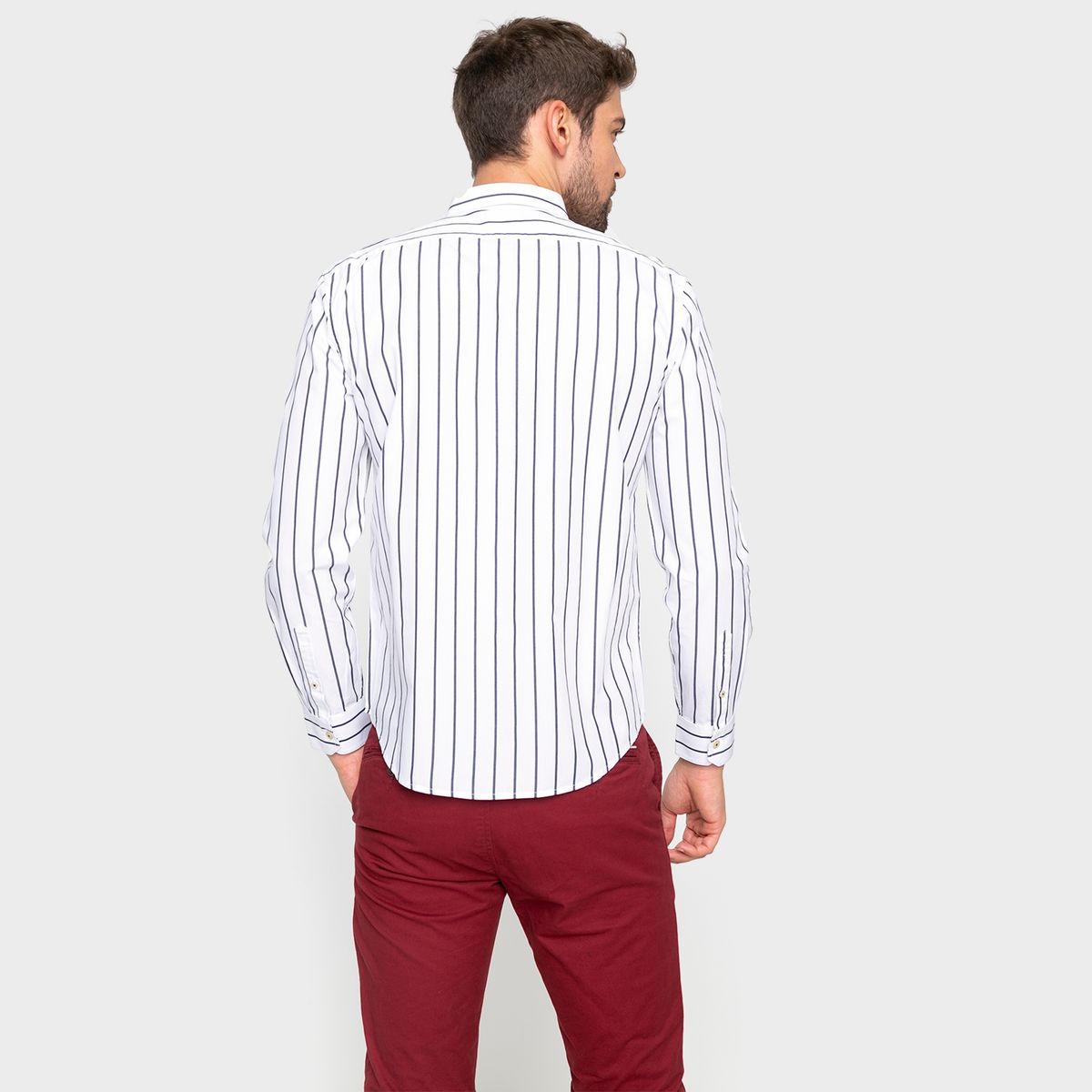 BASEMENT - Camisa Casual Hombre Manga Larga Basement