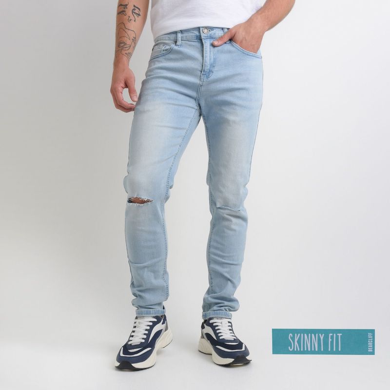BEARCLIFF - Jean 5 Bolsillos para Hombre Skinny Bearcliff