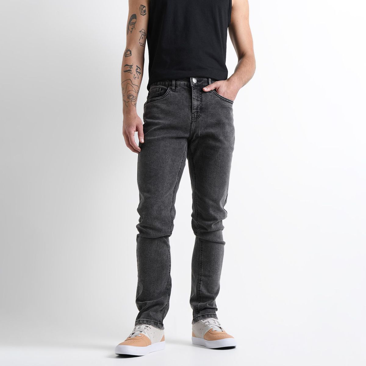 BEARCLIFF - Jean 5 Bolsillos Hombre Slim de Algodón Largo 32 Bearcliff