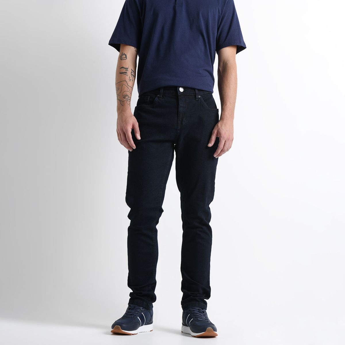 BEARCLIFF - Jean 5 Bolsillos Hombre Slim de Algodón Largo 32 Bearcliff