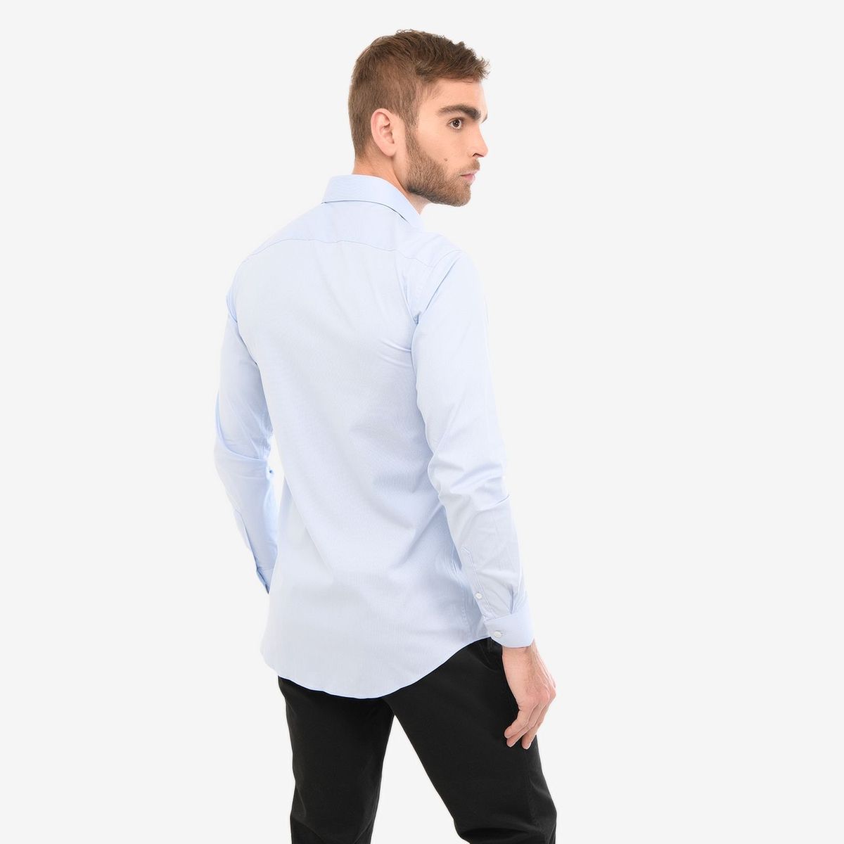 BASEMENT - Camisa de vestir para Hombre Manga larga Slim Basement