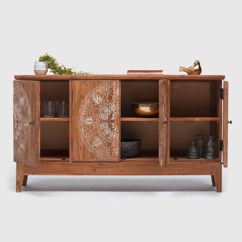 ROBERTA ALLEN - Bifé Moderno 4 Puerta en Madera de Mango Surat 85 x 82 x 35 cm Roberta Allen - Mueble