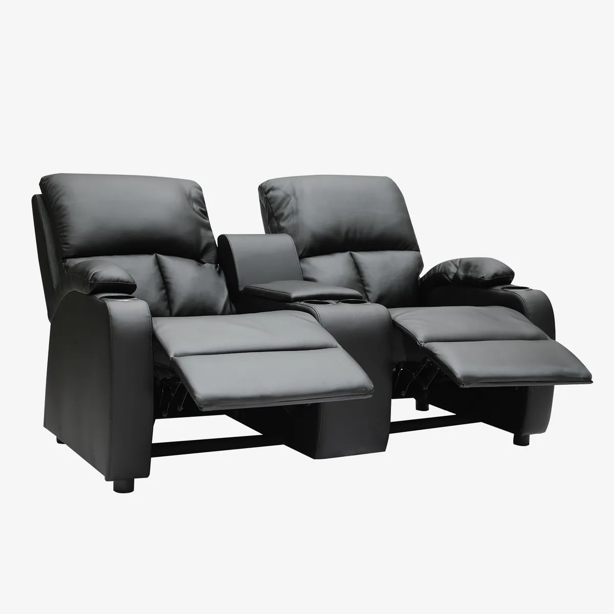 MICA - Sofá Reclinable 2 Puestos con Porta Vasos Rest 154 x 94 x 98 cm Mica