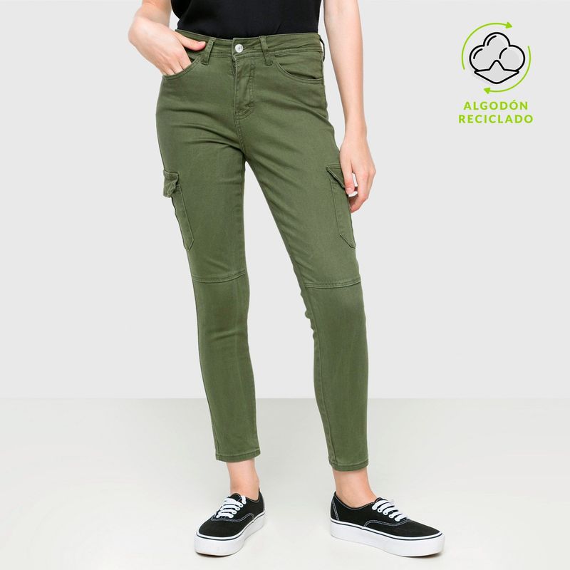 SYBILLA - Jean Skinny para Mujer Tiro medio de Algodón Sybilla