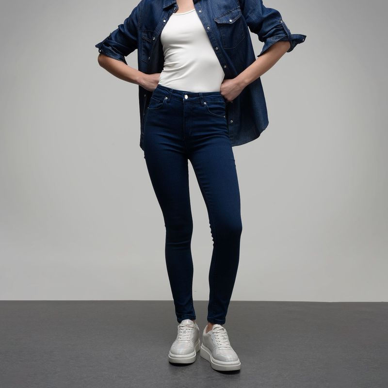 UNIVERSITY CLUB - Jean Skinny para Mujer Tiro medio de Algodón University Club