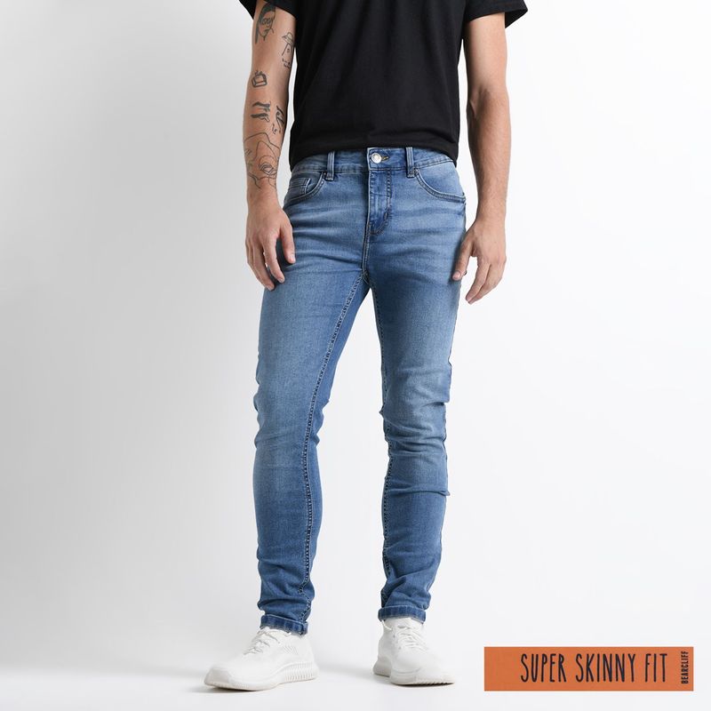 BEARCLIFF - Jean 5 Bolsillos para Hombre Super skinny Bearcliff