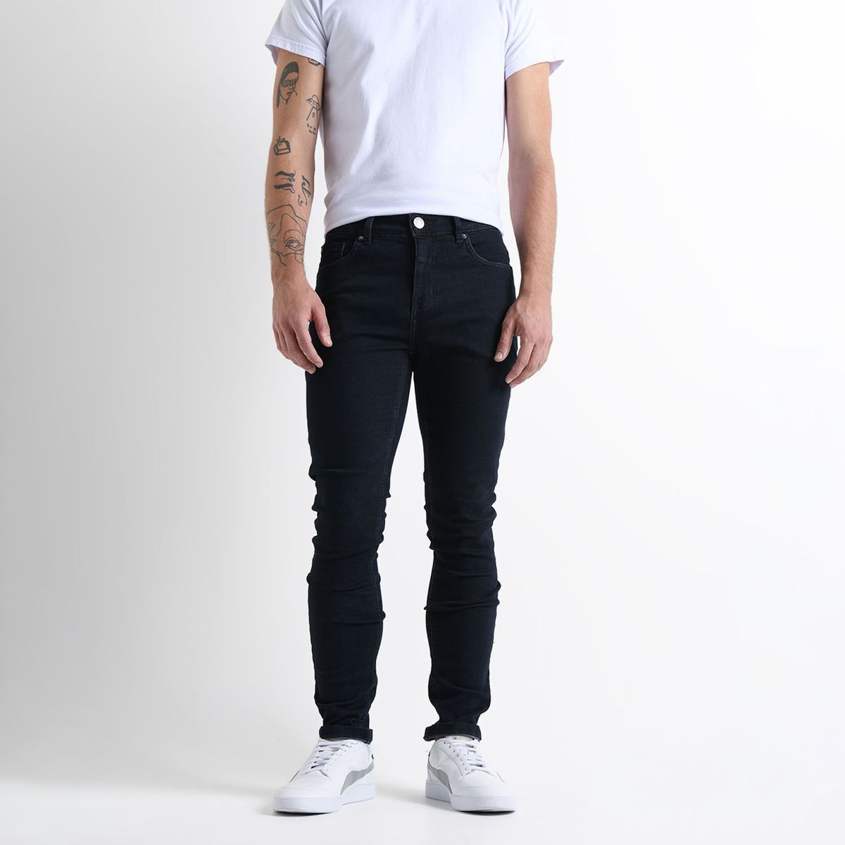 BEARCLIFF - Jean 5 Bolsillos Hombre Skinny de Algodón Largo 32 Bearcliff