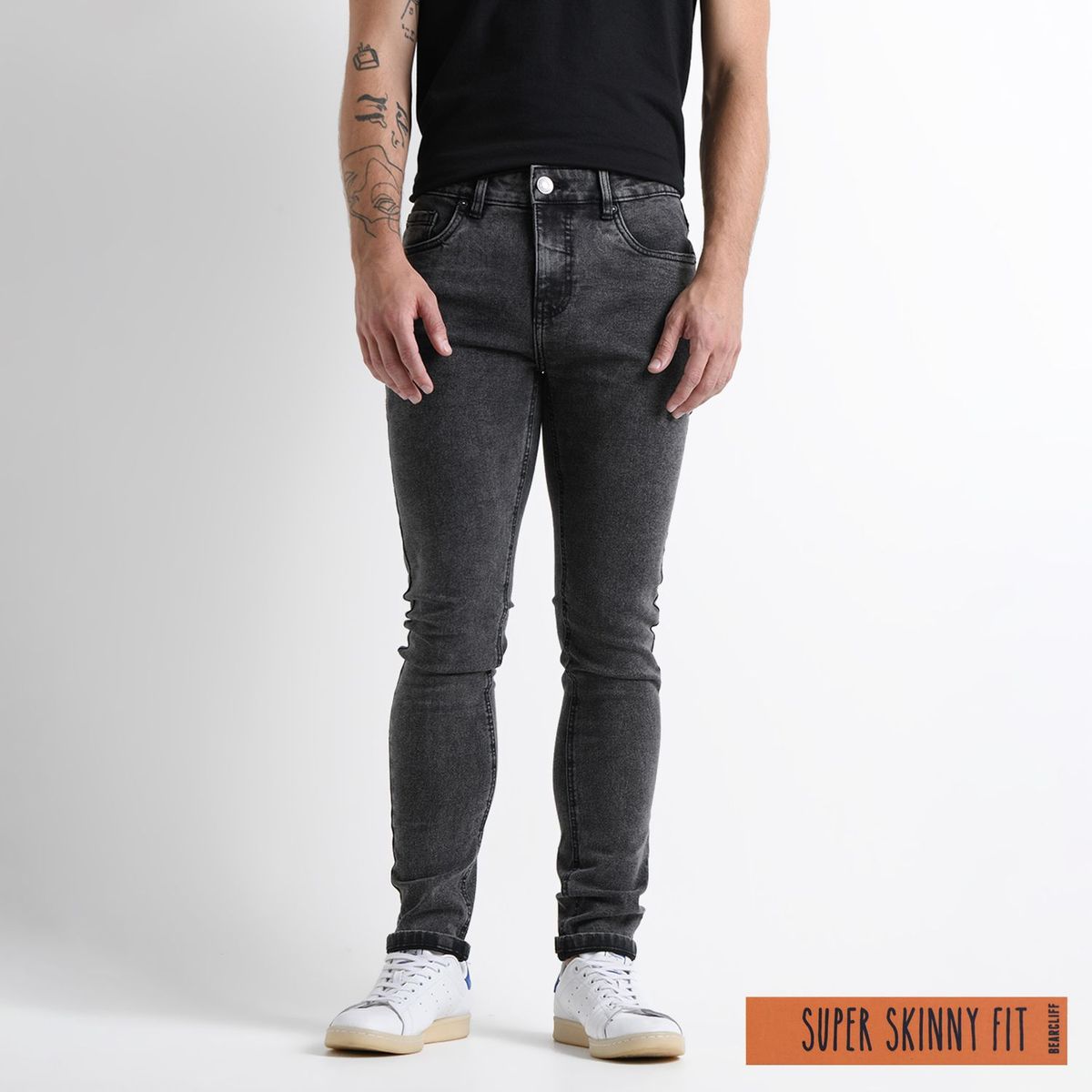 BEARCLIFF - Jean 5 Bolsillos Hombre Skinny de Algodón Largo 32 Bearcliff
