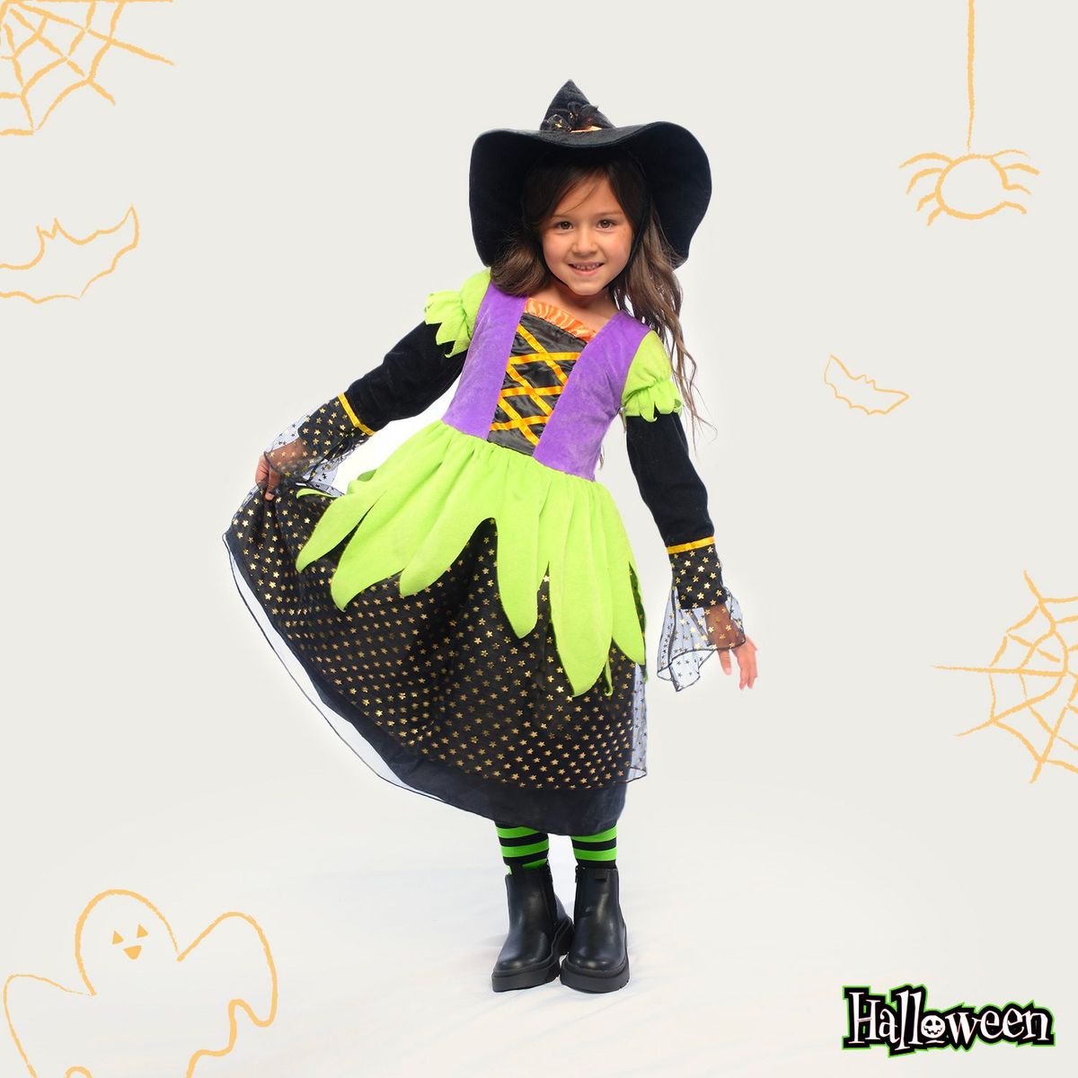 YAMP - Disfraz de Bruja para niña Yamp