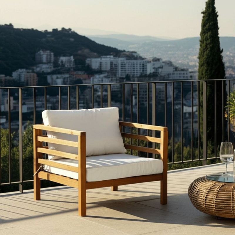 MICA - Poltrona de Exterior y Terraza Moderna en Poliéster Camerun 74 x 60 x 74 cm  Mica  -  0% Interés a 3, 6 o 12 Cuotas Pagando con tu CMR Banco Falabella
