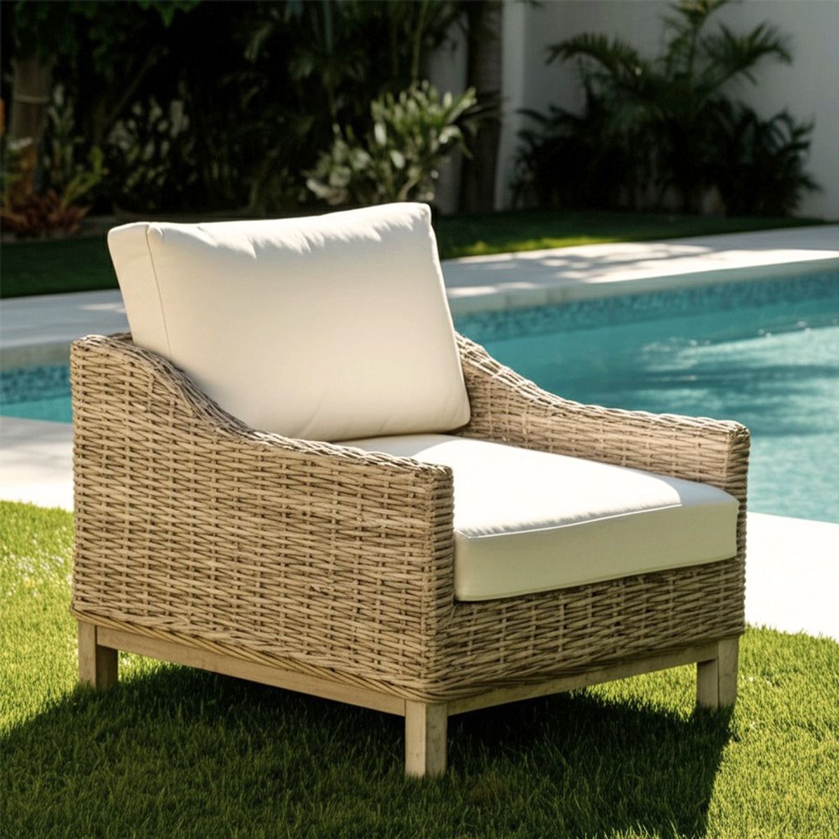 ROBERTA ALLEN - Poltrona de Exterior y Terraza Moderna en Ratán Kubu 76 x 62 x 86 cm  Roberta Allen  -  0% Interés a 3, 6 o 12 Cuotas Pagando con tu CMR Banco Falabella