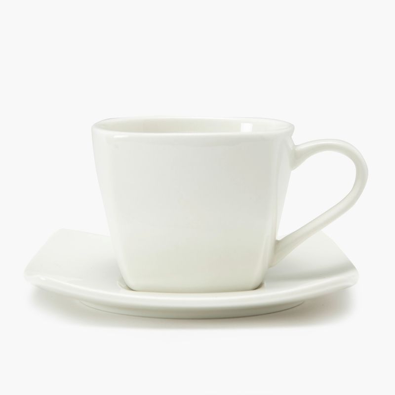 BASEMENT HOME - Taza con plato Cerámica Essentials Cuadrado