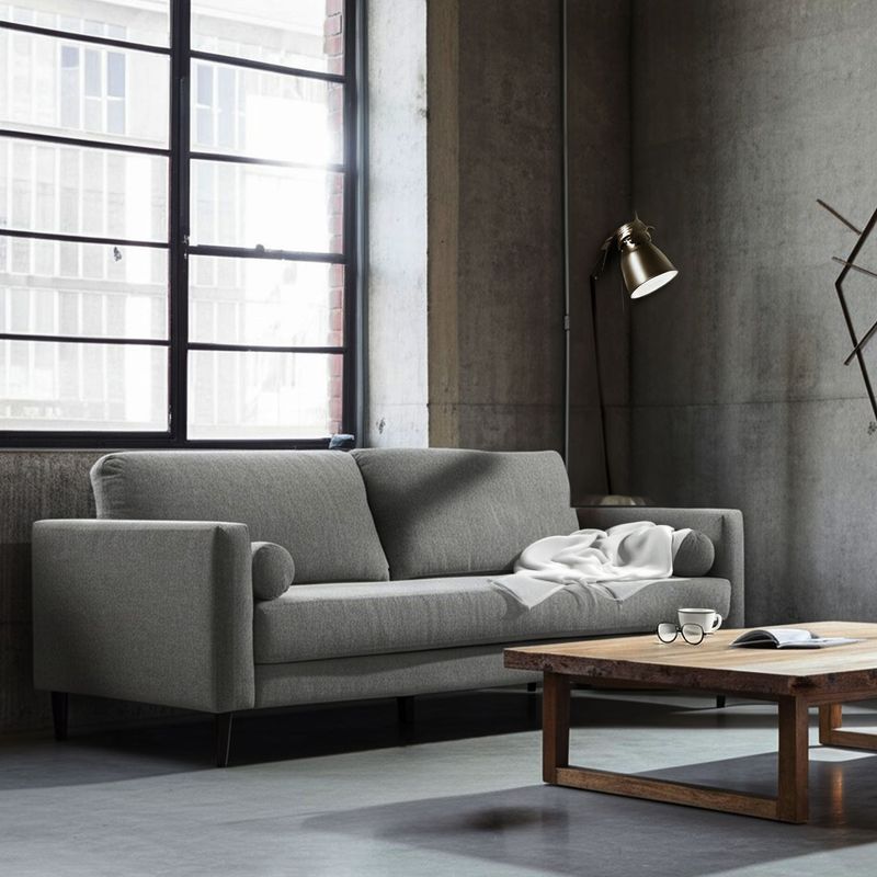 BASEMENT HOME - Sofá 3 Puestos en Tela, Connery 211 x 81 x 86 cm con Patas de Metal - Mueble Basement Home - 0% Interés a 3, 6 o 12 Cuotas Pagando con tu CMR Banco Falabella