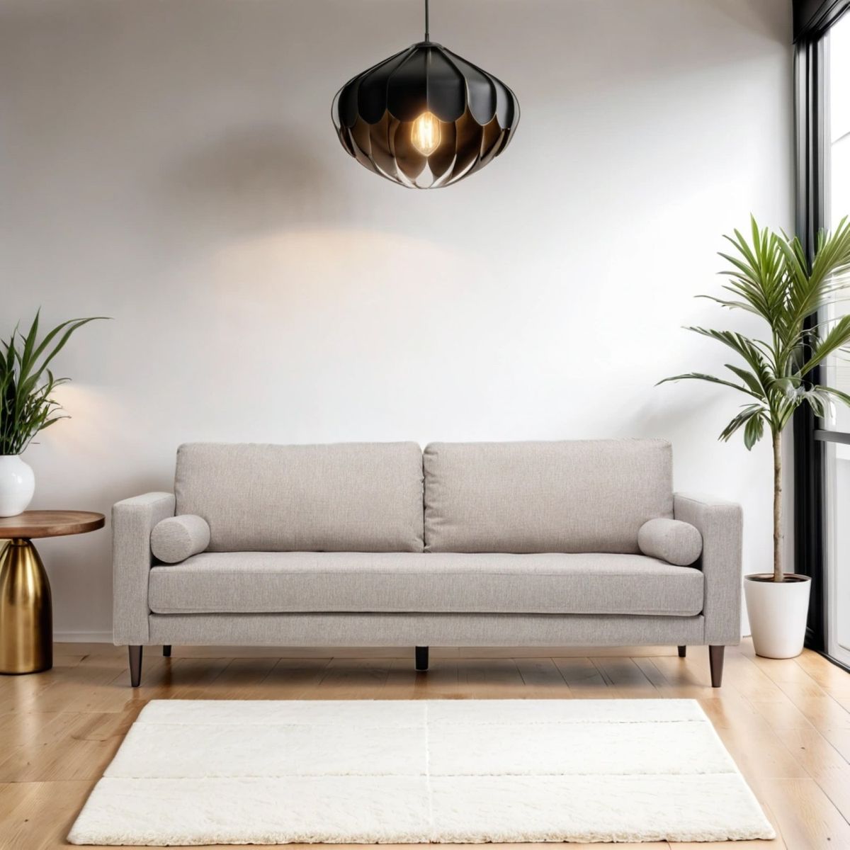 BASEMENT HOME - Sofá 3 Puestos en Tela, Connery 211 x 81 x 86 cm con Patas de Metal - Mueble Basement Home - 0% Interés a 3, 6 o 12 Cuotas Pagando con tu CMR Banco Falabella