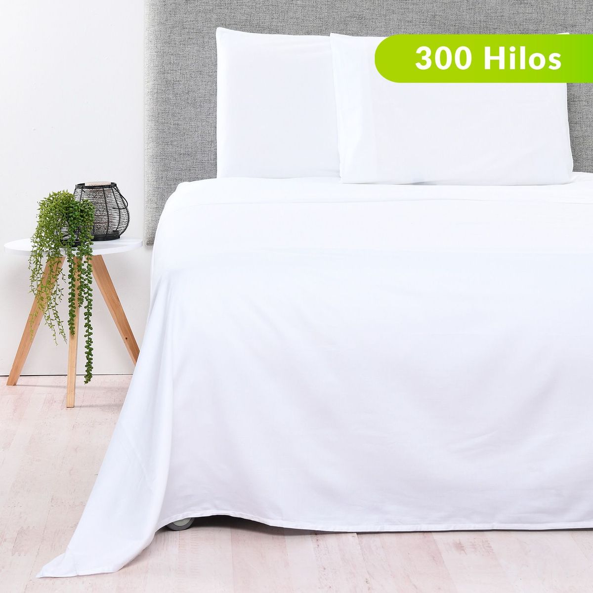 BASEMENT HOME - Juego de Sábanas Lisa de Algodón Organico 300 Hilos Basement Home