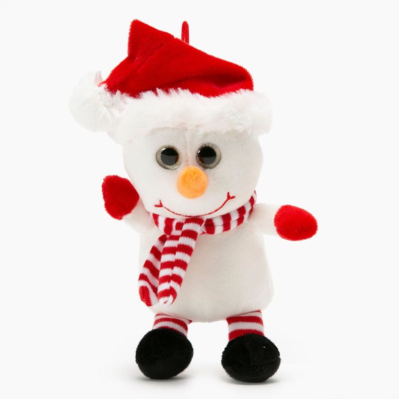 MICA - Muñeco de Nieve Navidadeño de Peluche 26 CM Poliéster. Decoración Navideña Mica