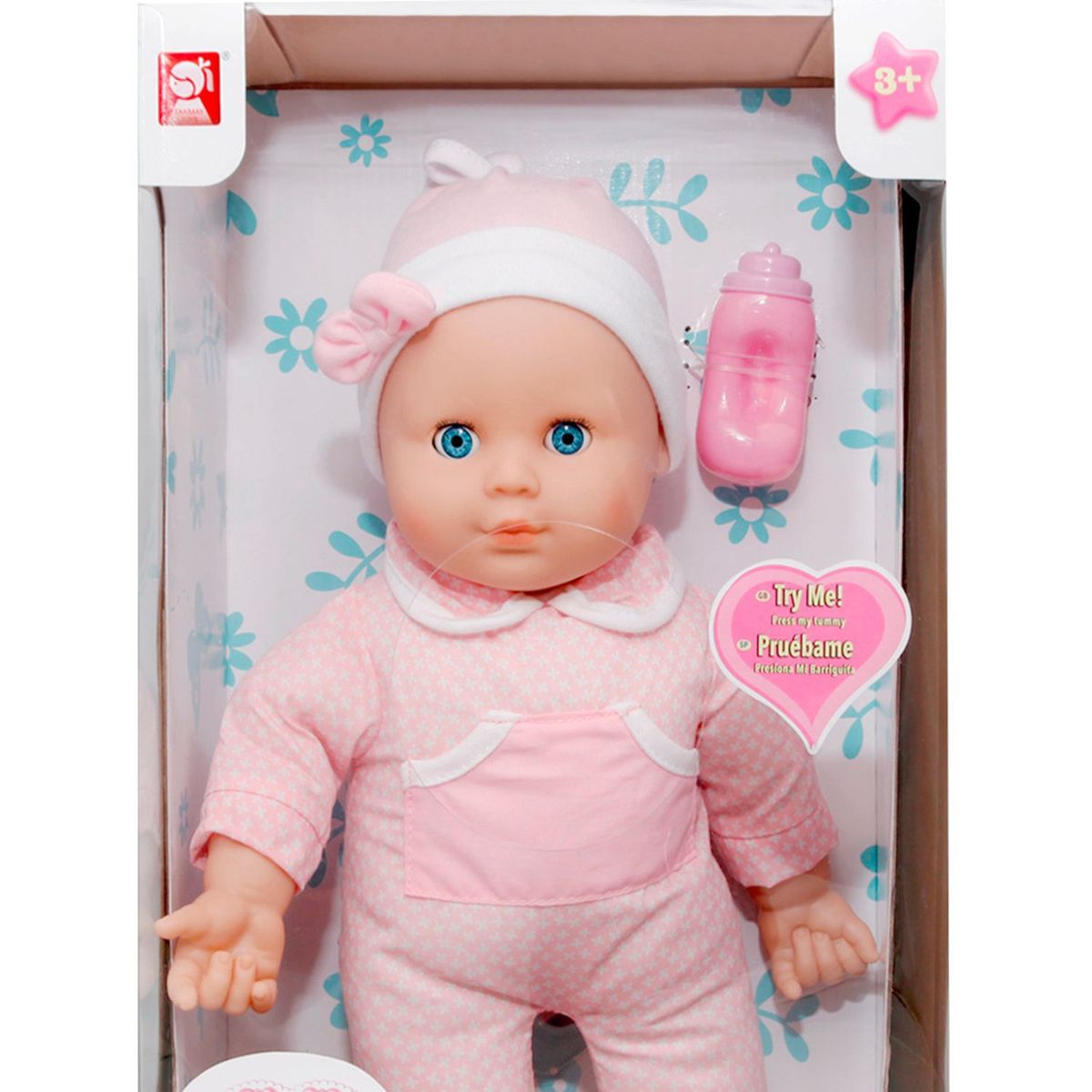 MOTHER LOVE - Muñeca Bebé Frases Adorables Mother Love, a partir de 3 años, incluye (muñeca y biberón), necesita pilas (Incluidas)