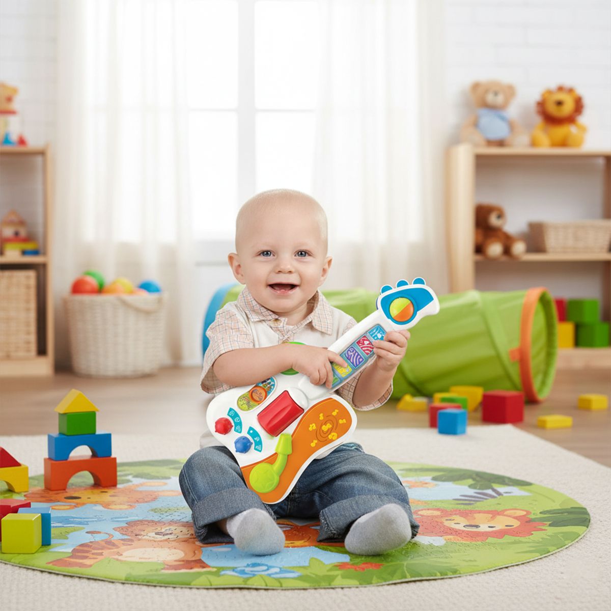 WINFUN - Juguete para bebé didáctico Winfun: Guitarra rockera interactiva con luces