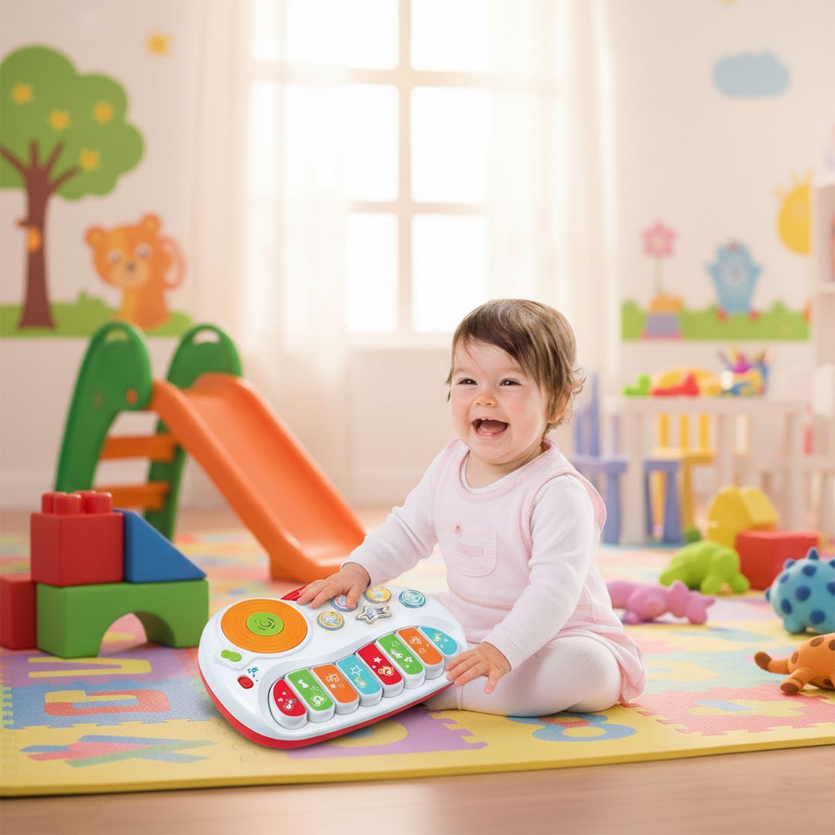 WINFUN - Juguete para bebé didáctico Winfun: Piano mágico interactivo con luces