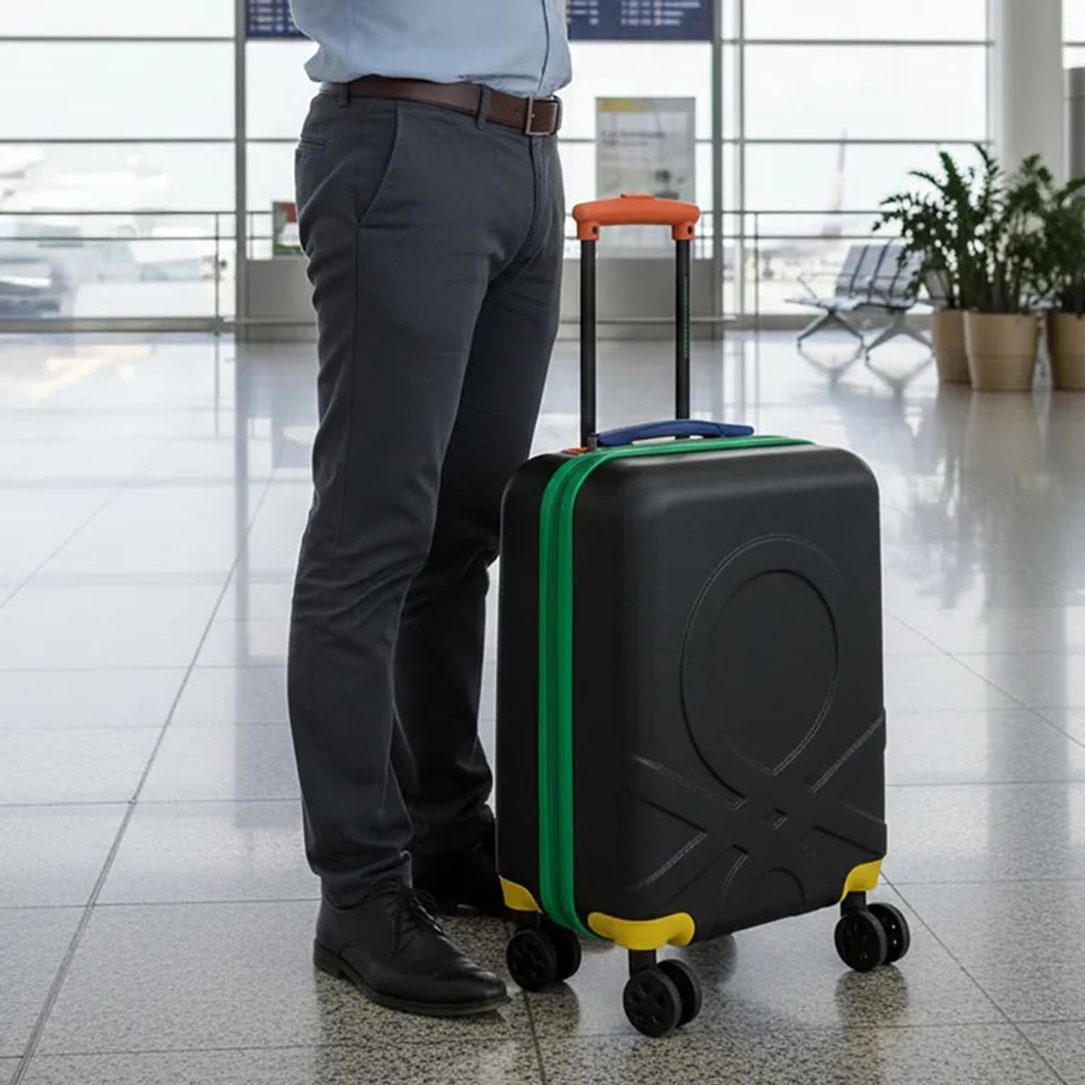 BENETTON - Maleta rígida de viaje 10 Kg Benetton Cabina Ruedas 360° candado TSA