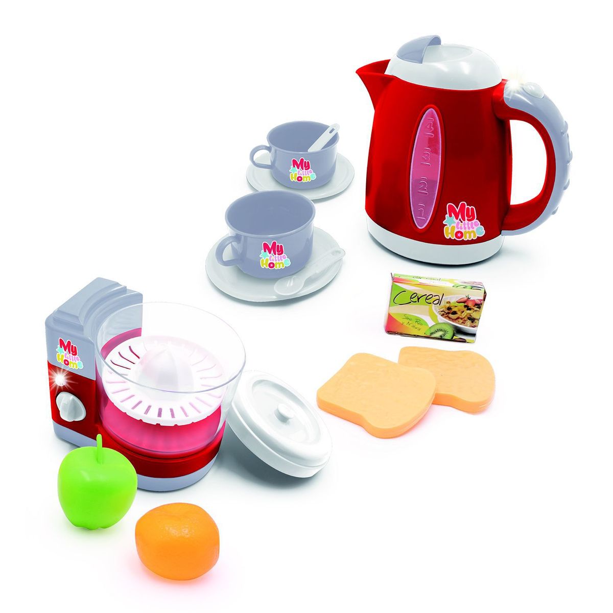  - Set de juegos Hora del desayuno de juguete para niños. Incluye cafetera y accesorios