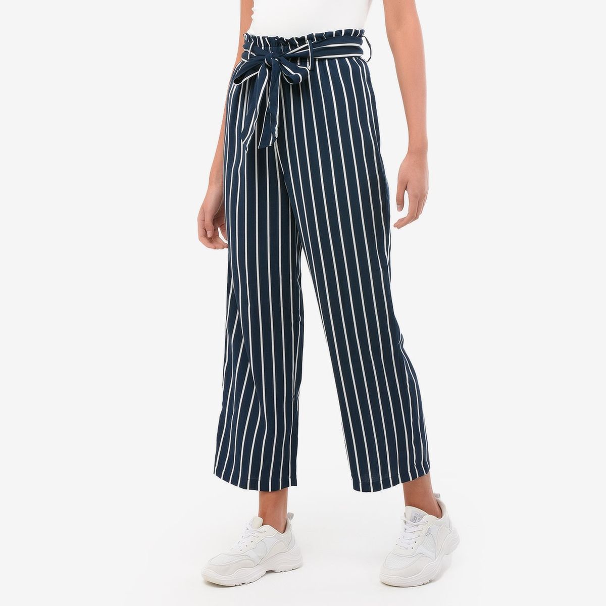 SYBILLA - Pantalón Culotte Tiro Alto Algodón Mujer