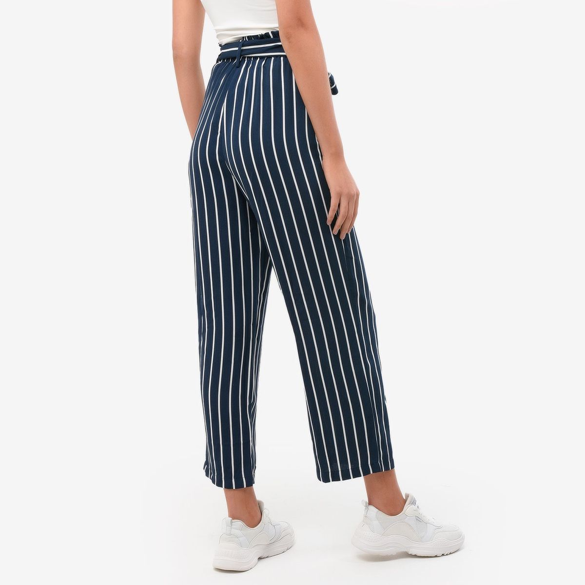 SYBILLA - Pantalón Culotte Tiro Alto Algodón Mujer