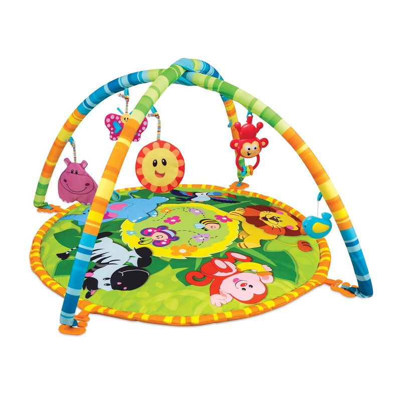 WINFUN - Gimnasio de Jungla para Bebé, inlcuye (Animales + Tapete + Barras), de 0 a 6 meses