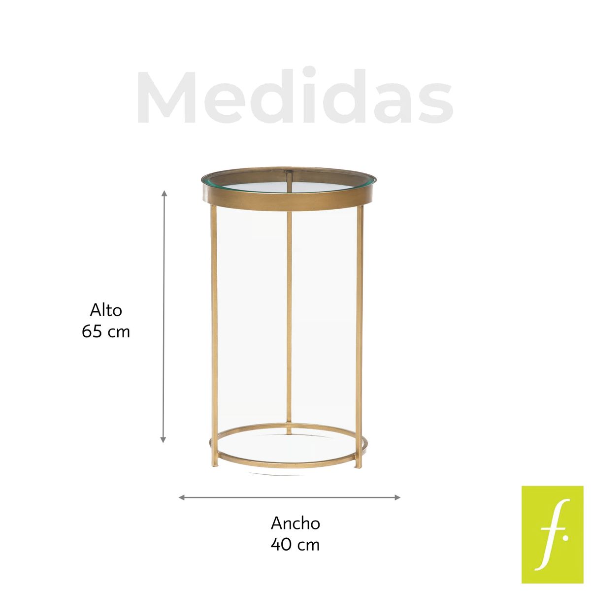 BASEMENT HOME - Mesa Auxiliar Moderna Redonda en Vidrio 40 x 65 x 40 cm Basement Home  - Mueble