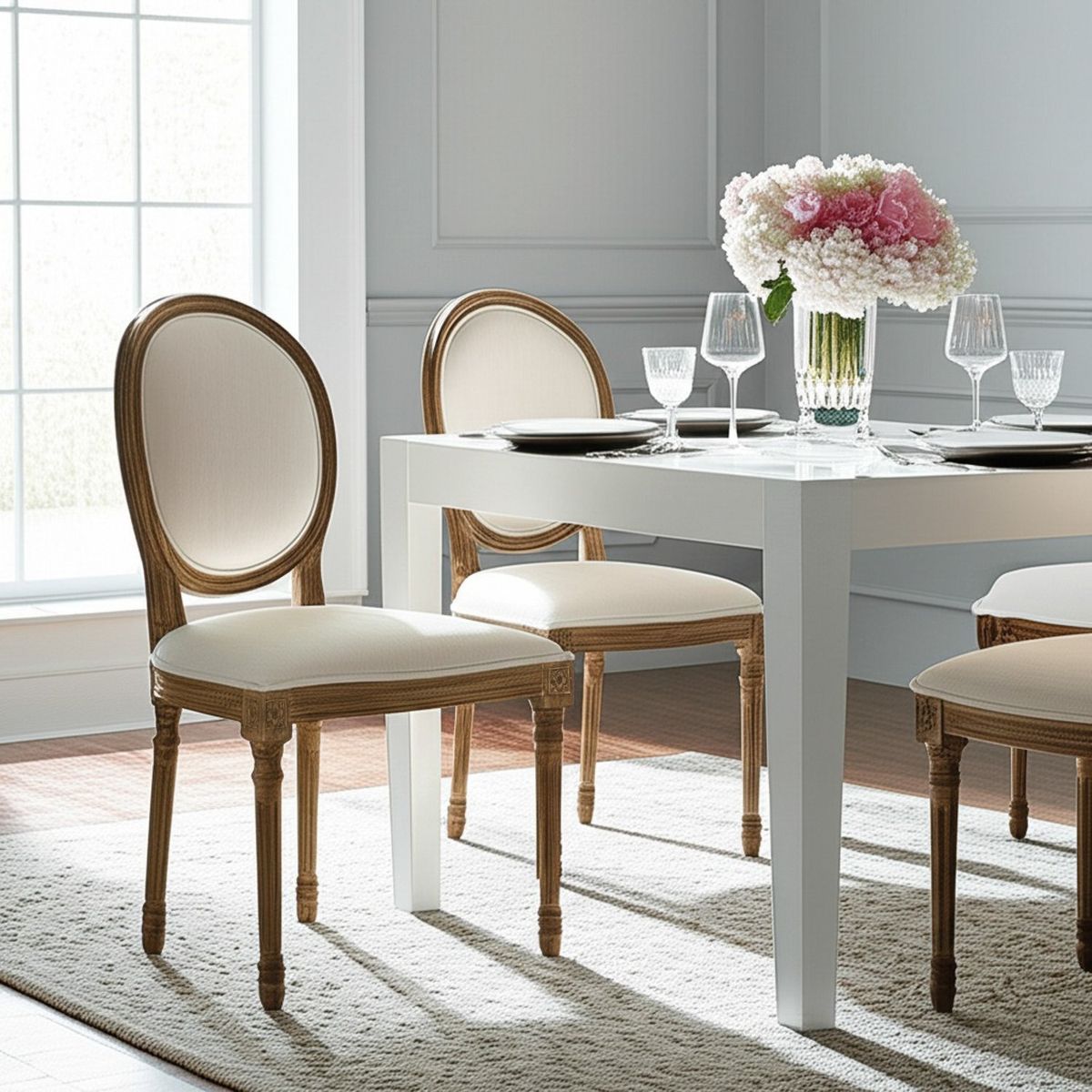 ROBERTA ALLEN - Set x 2 Sillas de Comedor Moderna en Algodón Beige (Incluye 2 Sillas) Roberta Allen -  0% Interés a 3, 6 o 12 Cuotas Pagando con tu CMR Banco Falabella
