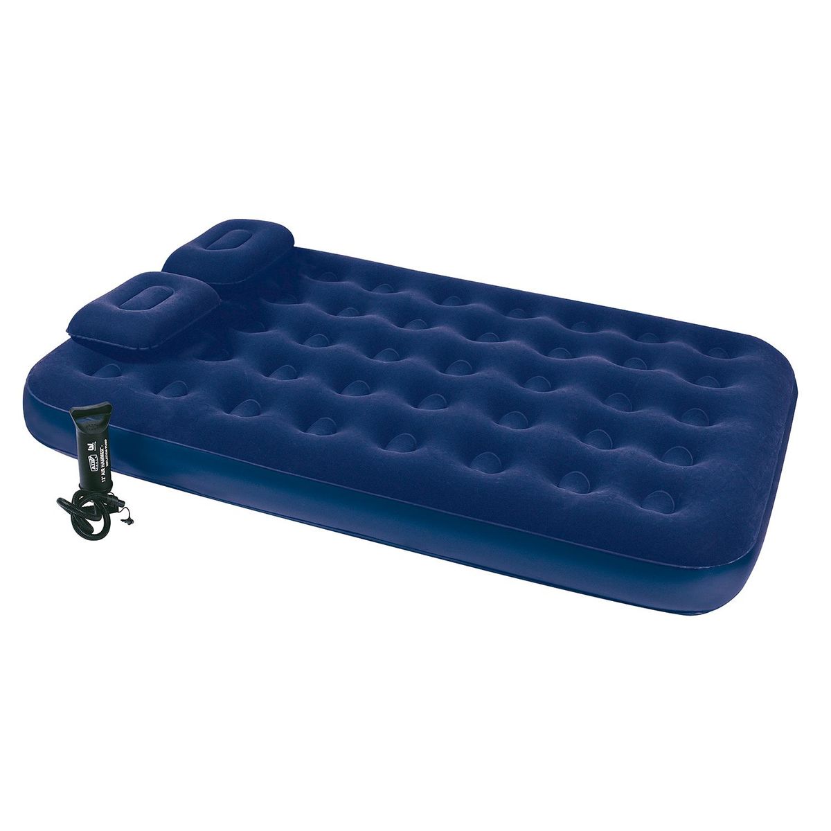 BESTWAY - Colchón Inflable Doble 2 cojines con bomba de Inflado manual 