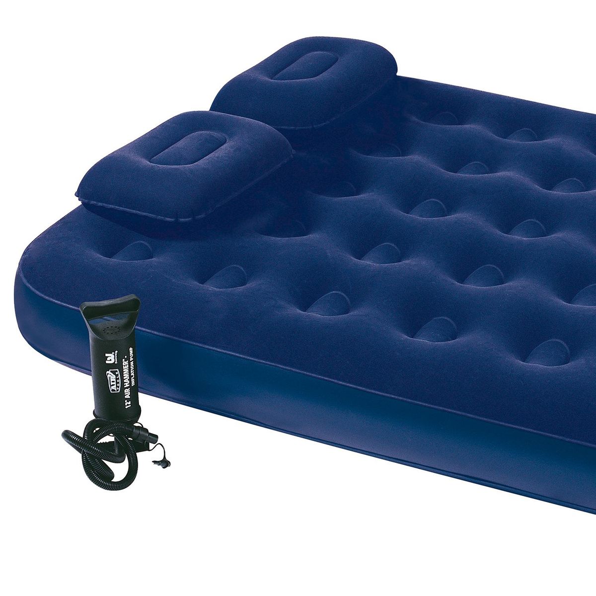 BESTWAY - Colchón Inflable Doble 2 cojines con bomba de Inflado manual 